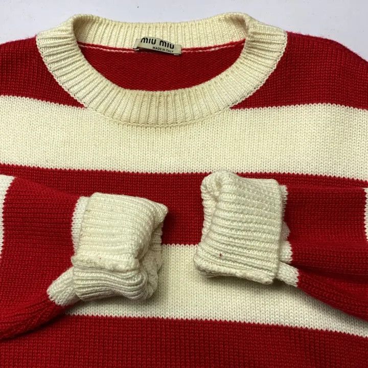Miu Miu Miu Miu Striped Long Sleeve Knit Sweater 0079 Size M / US 6-8 / IT 42-44 - 10 Thumbnail
