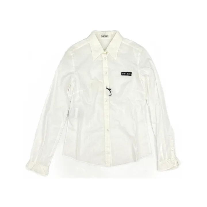 Miu Miu Miu Miu Solid Long Sleeve Shirt 0079 Size M / US 6-8 / IT 42-44 - 2 Thumbnail