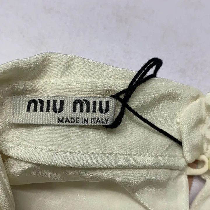 Miu Miu Miu Miu White Ruffled Sleeveless Top 0079 Size M / US 6-8 / IT 42-44 - 2 Thumbnail