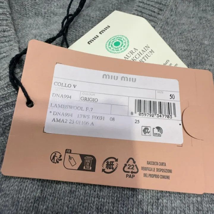 Miu Miu Miu Miu Logo Long Sleeve Knit Sweater 0079 Size XL / US 12-14 / IT 48-50 - 6 Thumbnail