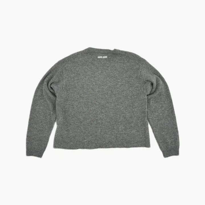 Miu Miu Miu Miu Logo Long Sleeve Knit Sweater 0079 Size XL / US 12-14 / IT 48-50 - 3 Thumbnail