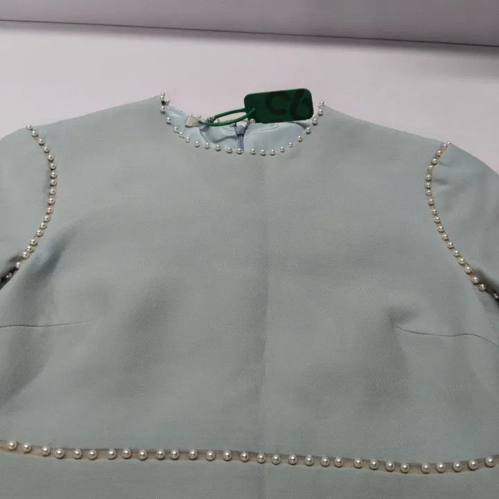 Miu Miu Miu Miu Simple Pearl Embellished Short Sleeve Dress 0079 Size S / US 4 / IT 40 - 5 Thumbnail