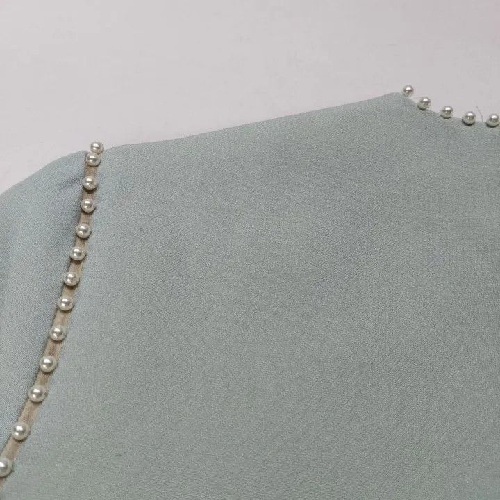 Miu Miu Miu Miu Simple Pearl Embellished Short Sleeve Dress 0079 Size S / US 4 / IT 40 - 6 Thumbnail