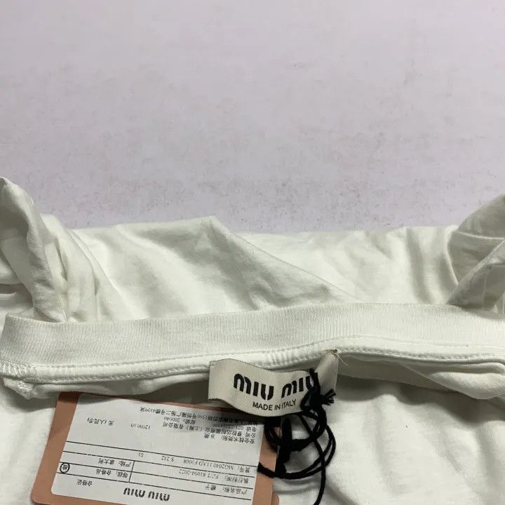 Miu Miu Miu Miu White Casual Short Sleeve T-Shirt 0079 Size S / US 4 / IT 40 - 7 Thumbnail