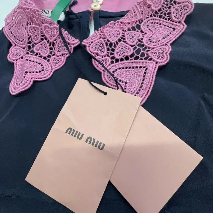 Miu Miu Miu Miu Lace Collar Sleeveless T-Shirt 0079 Size M / US 6-8 / IT 42-44 - 3 Thumbnail