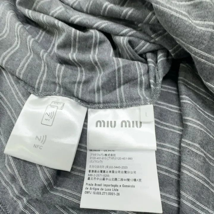 Miu Miu Miu Miu Striped Long Sleeve Polo Shirt 0079 Size L / US 10 / IT 46 - 5 Thumbnail