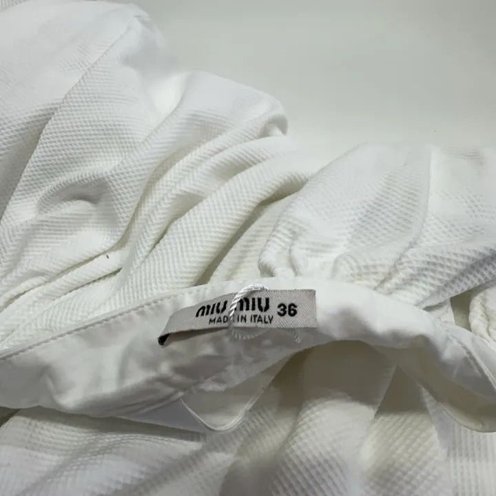 Miu Miu Miu Miu Chic White Pleated Skirt 0079 Size 36" / US 14 / IT 50 - 6 Thumbnail