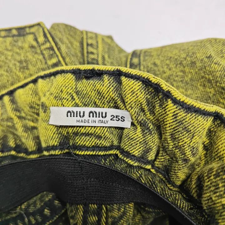 Miu Miu Miu Miu Solid Cotton Denim Pants for Women 0079 Size 25" / US 0 / IT 36 - 2 Thumbnail