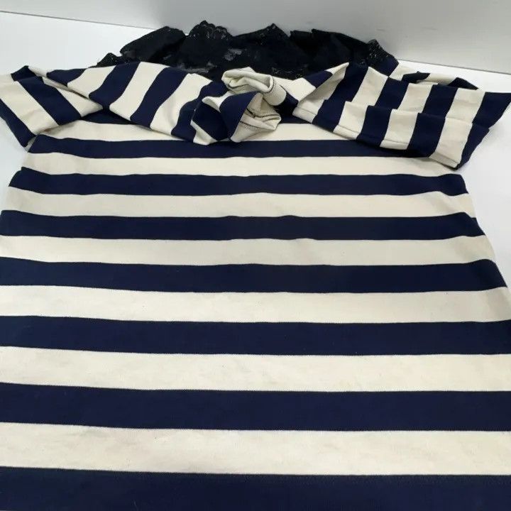 Miu Miu Miu Miu Striped Long Sleeve T-Shirt with Lace 0079 Size S / US 4 / IT 40 - 9 Thumbnail