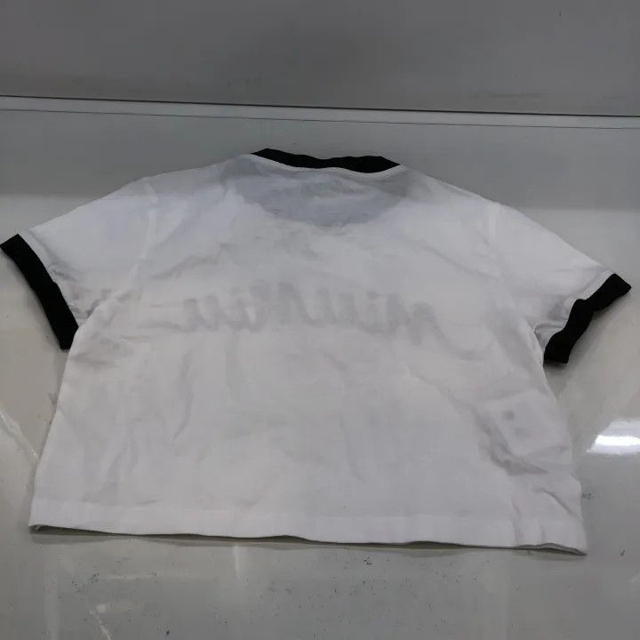 Miu Miu Miu Miu Color-Blocked Logo Print Cropped T-Shirt 0079 Size S / US 4 / IT 40 - 3 Thumbnail