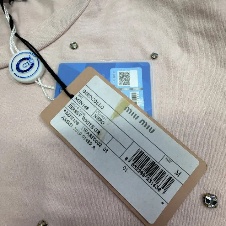 Miu Miu Miu Miu SS23 Pink Studded Short Sleeve T-Shirt 0079 Size M / US 6-8 / IT 42-44 - 5 Thumbnail