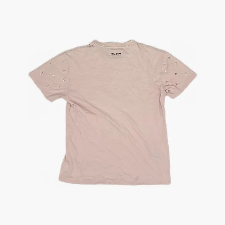Miu Miu Miu Miu SS23 Pink Studded Short Sleeve T-Shirt 0079 Size M / US 6-8 / IT 42-44 - 3 Thumbnail