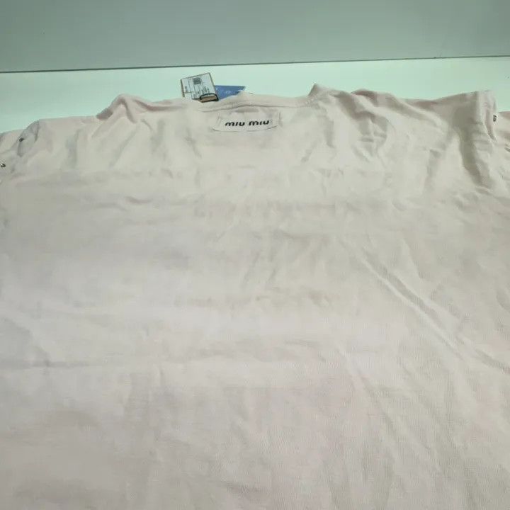 Miu Miu Miu Miu SS23 Pink Studded Short Sleeve T-Shirt 0079 Size M / US 6-8 / IT 42-44 - 14 Thumbnail