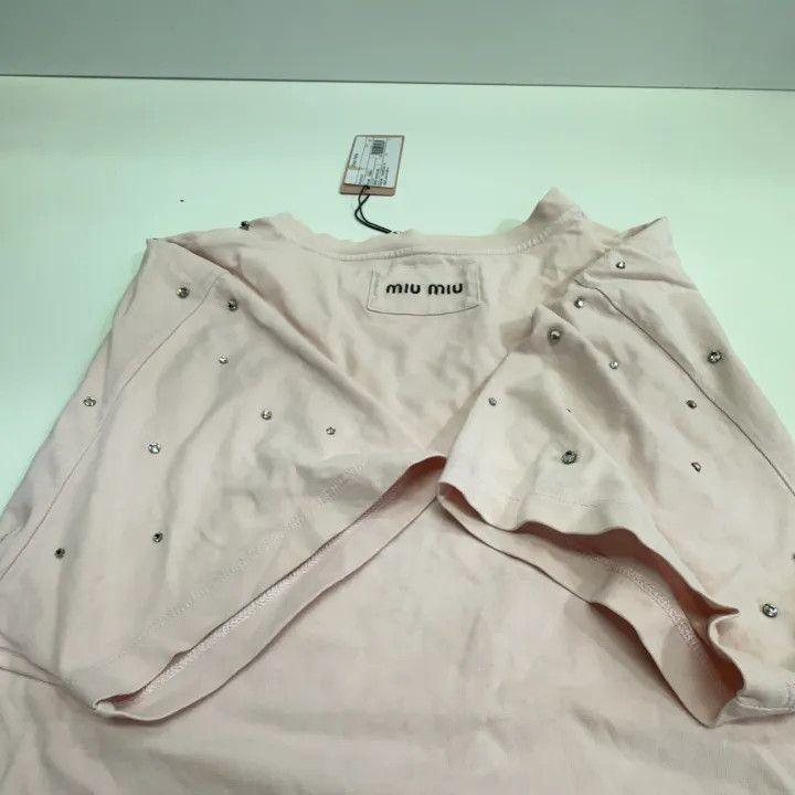 Miu Miu Miu Miu SS23 Pink Studded Short Sleeve T-Shirt 0079 Size M / US 6-8 / IT 42-44 - 16 Thumbnail