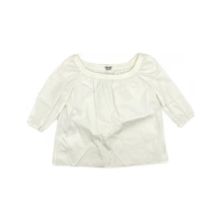 Miu Miu Miu Miu White Short Puff Sleeve Shirt 0079 Size M / US 6-8 / IT 42-44 - 2 Thumbnail