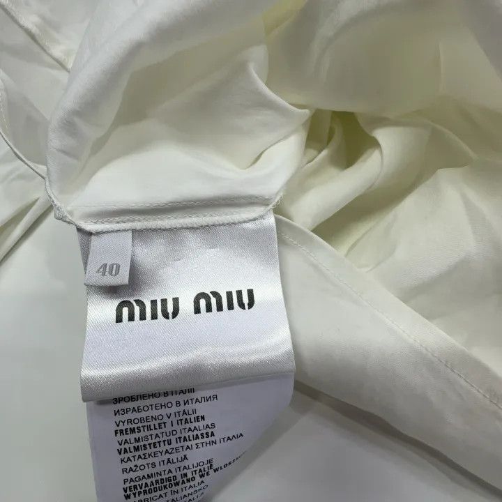 Miu Miu Miu Miu White Short Puff Sleeve Shirt 0079 Size M / US 6-8 / IT 42-44 - 4 Thumbnail