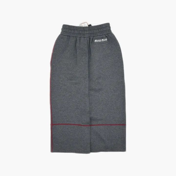 Miu Miu Miu Miu Gray Contrast Stitch Midi Skirt 0079 Size 22" - 3 Thumbnail