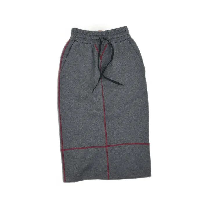 Miu Miu Miu Miu Gray Contrast Stitch Midi Skirt 0079 Size 22" - 2 Thumbnail