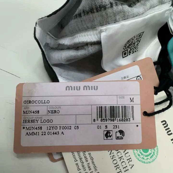 Miu Miu Miu Miu Black Short Sleeve T-Shirt for Women 0079 Size M / US 6-8 / IT 42-44 - 3 Thumbnail