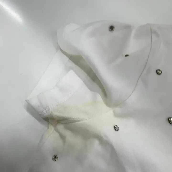Miu Miu Miu Miu Logo Print Bejeweled White T-Shirt 0079 Size S / US 4 / IT 40 - 7 Thumbnail