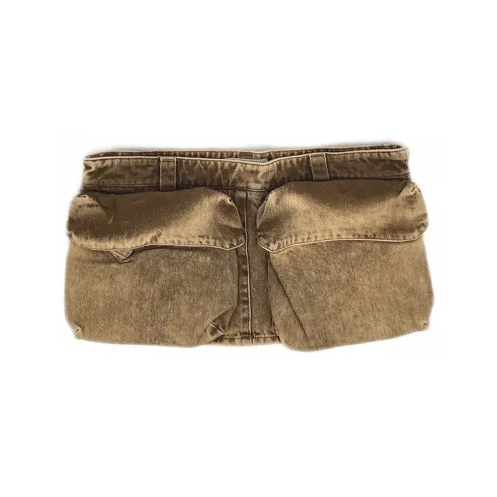 Miu Miu Miu Miu Brown Low-Rise Pocket Mini Skirt 0079 Size 38" / US 16 / IT 52 - 2 Thumbnail