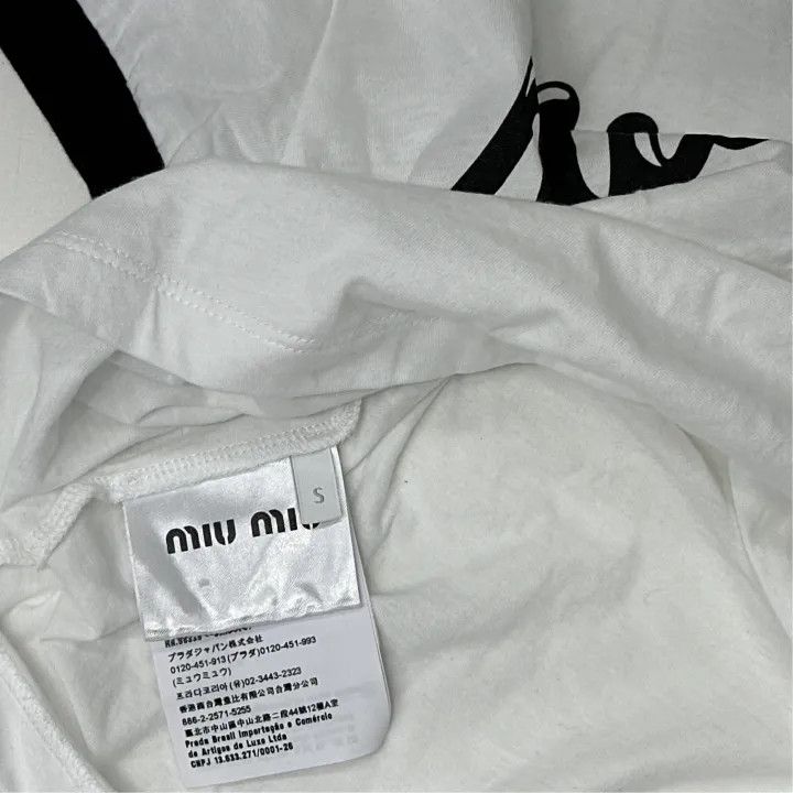 Miu Miu Miu Miu Color Block Logo Crop T-Shirt 0079 Size S / US 4 / IT 40 - 4 Thumbnail