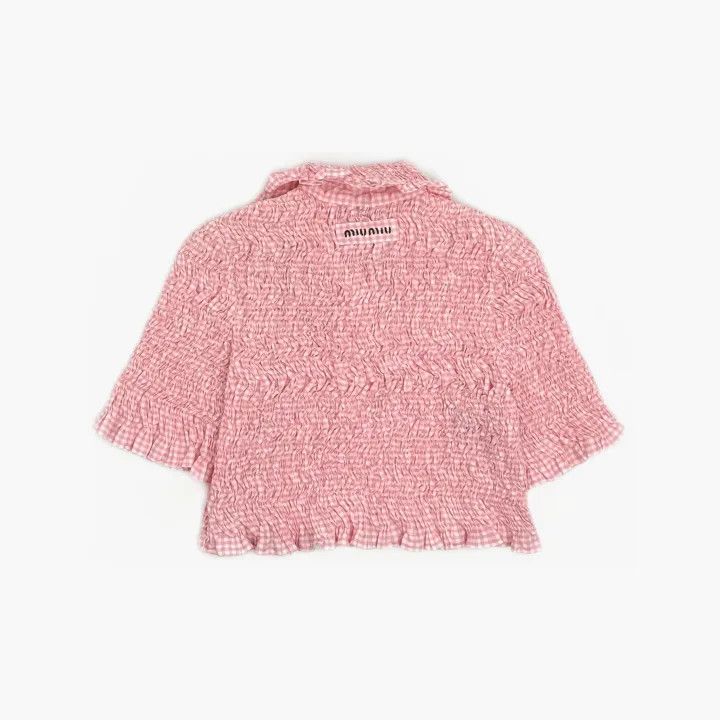 Miu Miu Miu Miu Pink Short Sleeve Cropped Top 0079 Size S / US 4 / IT 40 - 3 Thumbnail