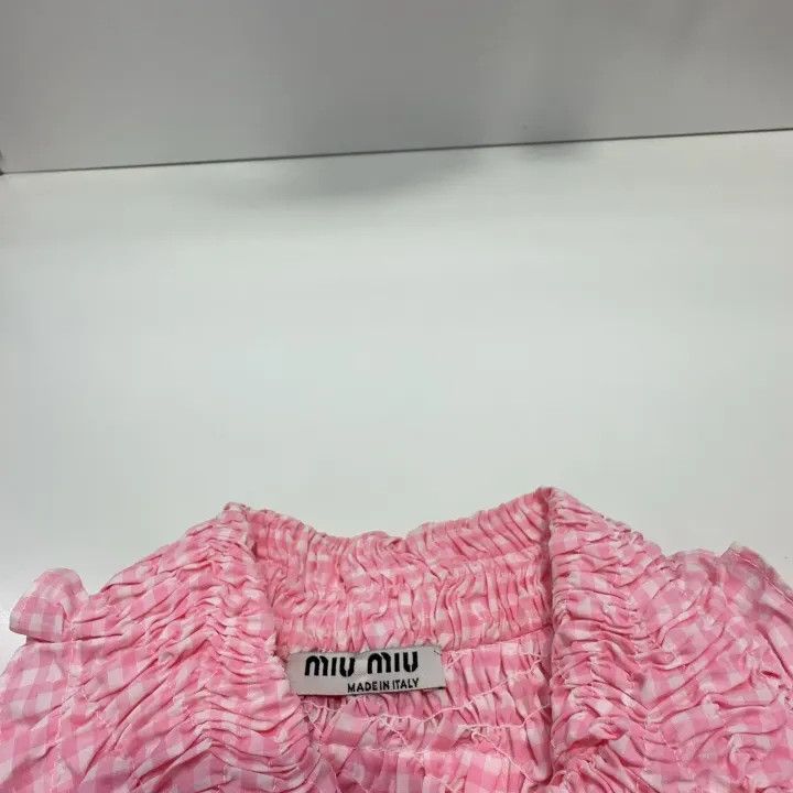 Miu Miu Miu Miu Pink Short Sleeve Cropped Top 0079 Size S / US 4 / IT 40 - 4 Thumbnail