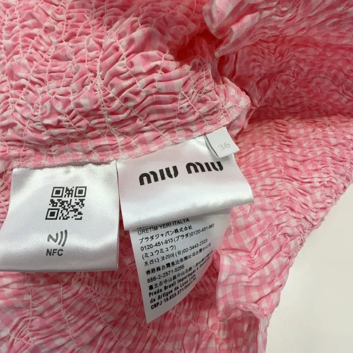 Miu Miu Miu Miu Pink Short Sleeve Cropped Top 0079 Size S / US 4 / IT 40 - 5 Thumbnail
