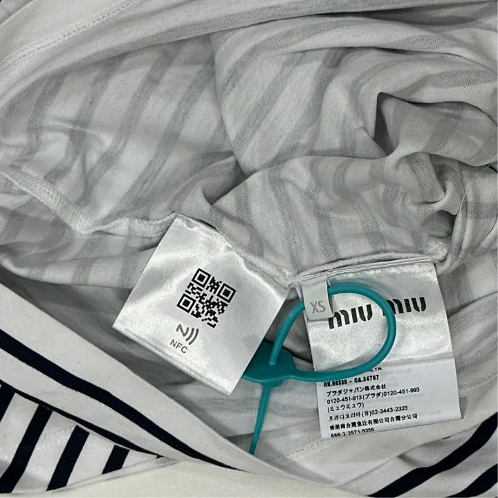 Miu Miu Miu Miu SS23 Striped Short Sleeve T-Shirt 0079 Size XS / US 0-2 / IT 36-38 - 4 Thumbnail