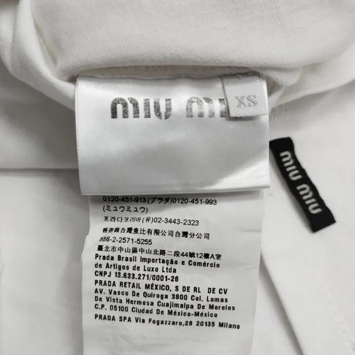 Miu Miu Miu Miu Short Sleeve T-Shirt with Rhinestones 0079 Size XS / US 0-2 / IT 36-38 - 3 Thumbnail