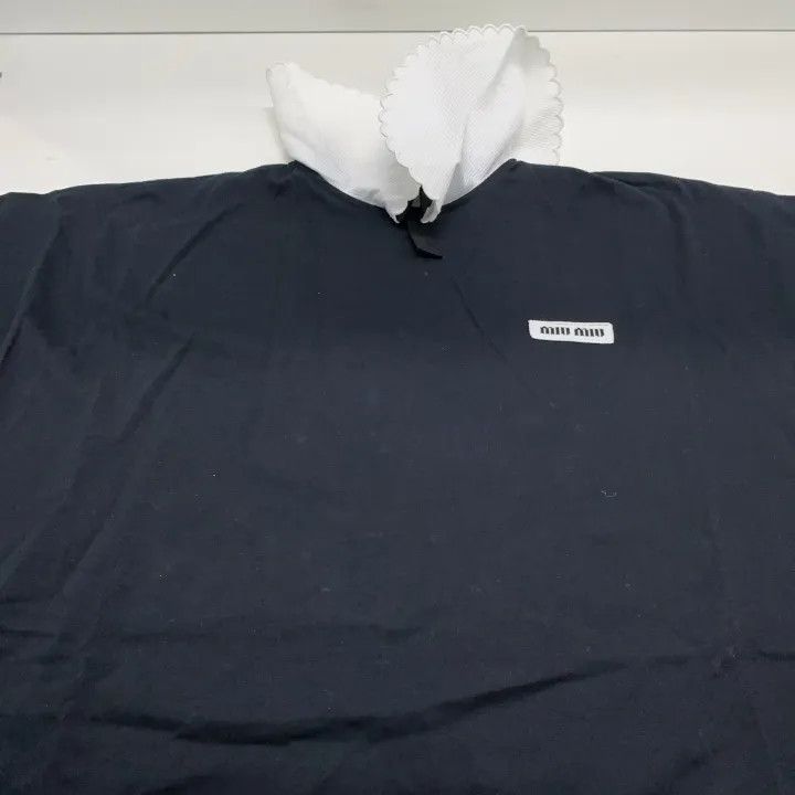 Miu Miu Miu Miu Colorblock Logo Peter Pan Collar T-Shirt 0079 Size XS / US 0-2 / IT 36-38 - 8 Thumbnail