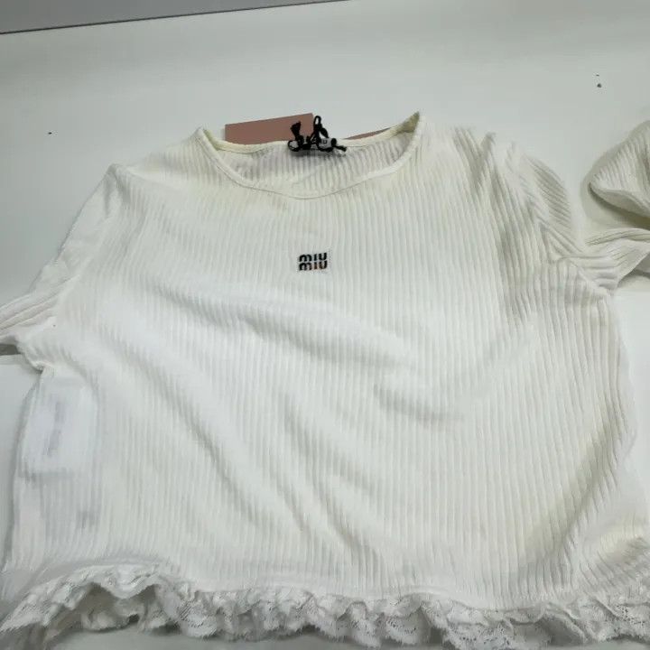 Miu Miu Miu Miu Logo Embroidery Long Sleeve Shirt 0079 Size S / US 4 / IT 40 - 9 Thumbnail