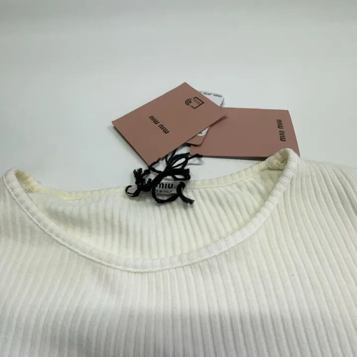 Miu Miu Miu Miu Logo Embroidery Long Sleeve Shirt 0079 Size S / US 4 / IT 40 - 7 Thumbnail