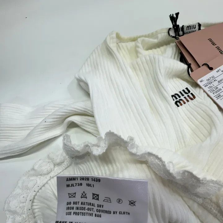 Miu Miu Miu Miu Logo Embroidery Long Sleeve Shirt 0079 Size S / US 4 / IT 40 - 6 Thumbnail