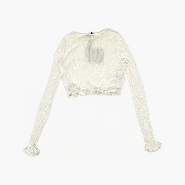 Miu Miu Miu Miu Logo Embroidery Long Sleeve Shirt 0079 Size S / US 4 / IT 40 - 3 Thumbnail