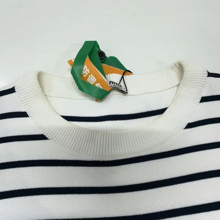 Miu Miu Miu Miu SS22 Striped Cropped Long Sleeve Top 0079 Size M / US 6-8 / IT 42-44 - 8 Thumbnail