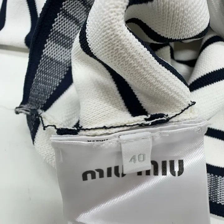 Miu Miu Miu Miu SS22 Striped Cropped Long Sleeve Top 0079 Size M / US 6-8 / IT 42-44 - 5 Thumbnail