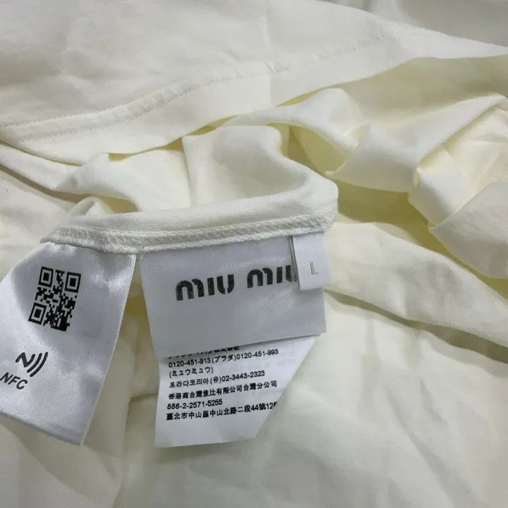 Miu Miu Miu Miu Loose Fit Short Sleeve T-Shirt 0079 Size L / US 10 / IT 46 - 4 Thumbnail