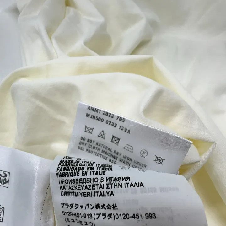 Miu Miu Miu Miu White Loose Fit T-Shirt for Women 0079 Size L / US 10 / IT 46 - 4 Thumbnail