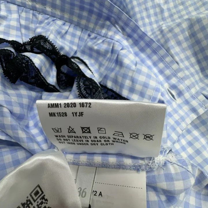 Miu Miu Miu Miu Blue Check Lace Embroidery Sleeveless Shirt 0079 Size S / US 4 / IT 40 - 4 Thumbnail