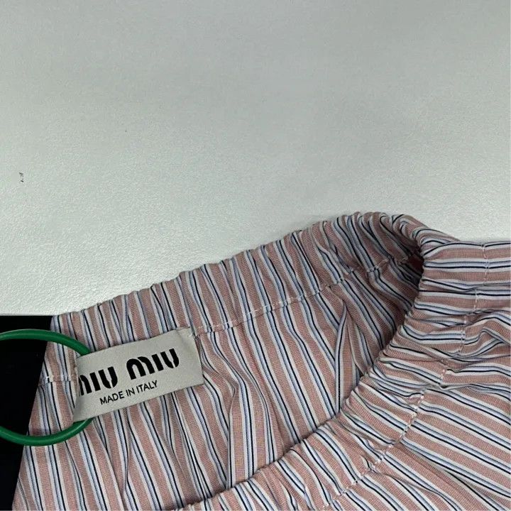 Miu Miu Miu Miu Coral Striped Pleated Skirt 0079 Size 38" / US 16 / IT 52 - 4 Thumbnail