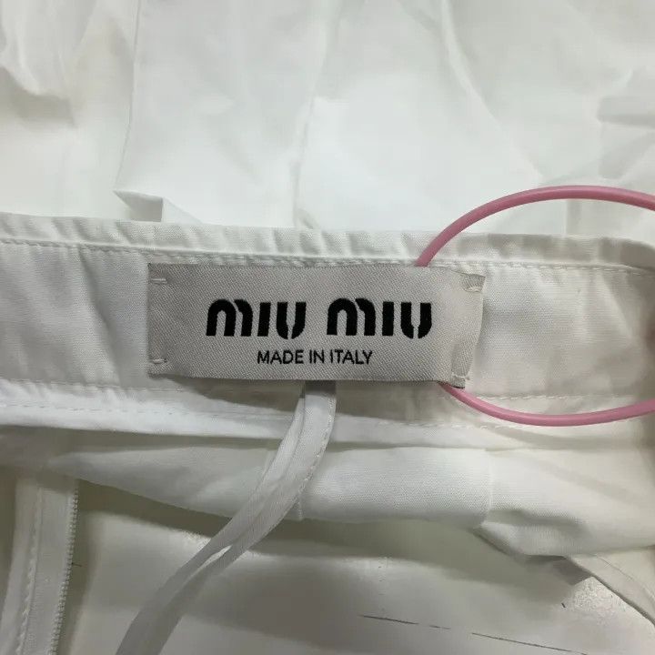 Miu Miu Miu Miu Pleated High-Waisted White Skirt 0079 Size 40" / US 18 - 2 Thumbnail