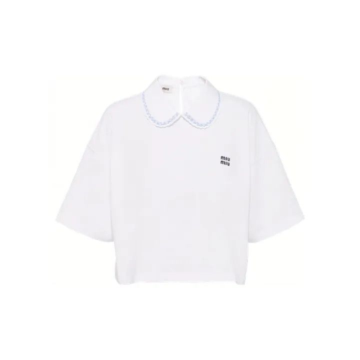Miu Miu Miu Miu Short Sleeve Collared Top 0079 Size M / US 6-8 / IT 42-44 - 2 Thumbnail