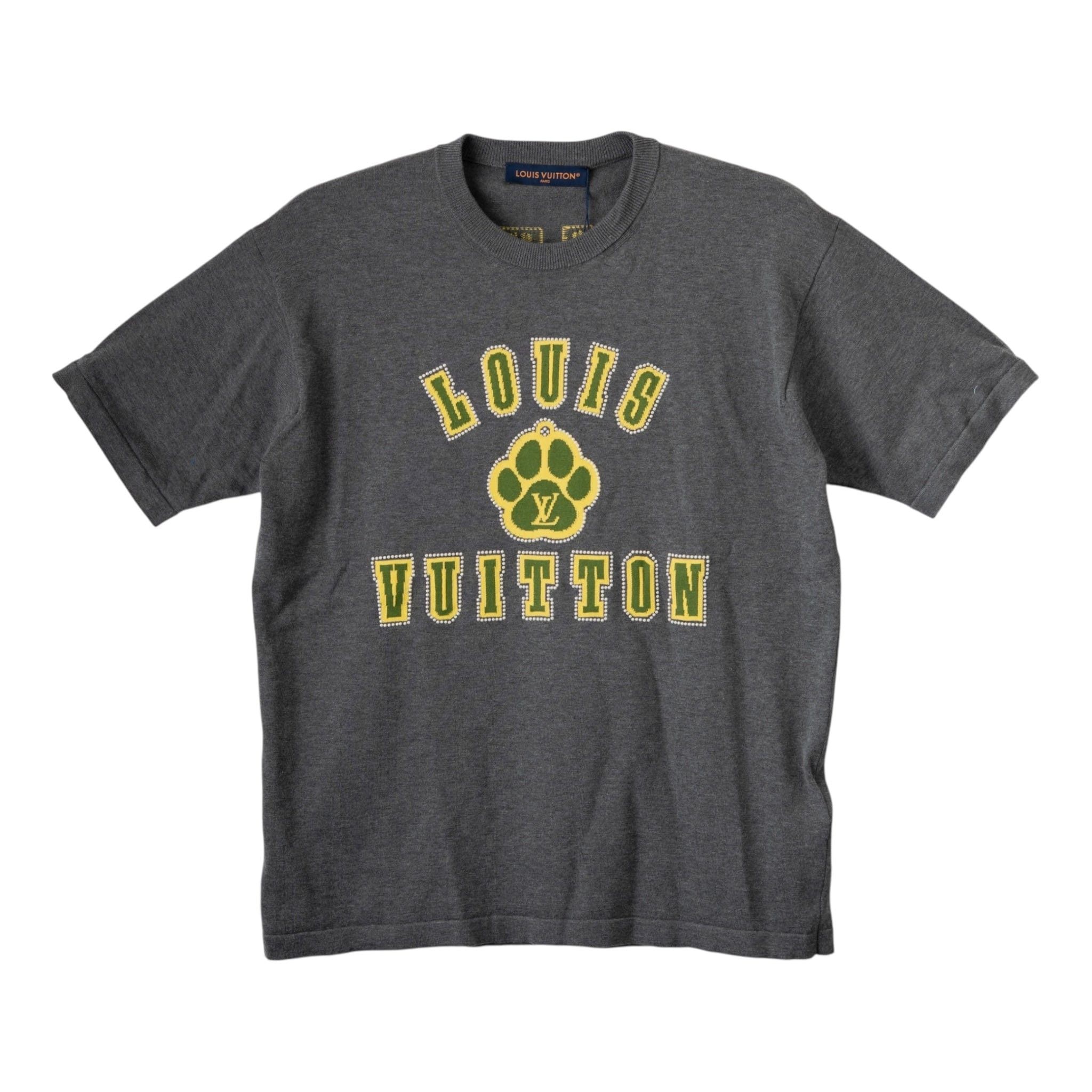 Louis Vuitton Embellished Paw Print Logo Short Sleeve Tee