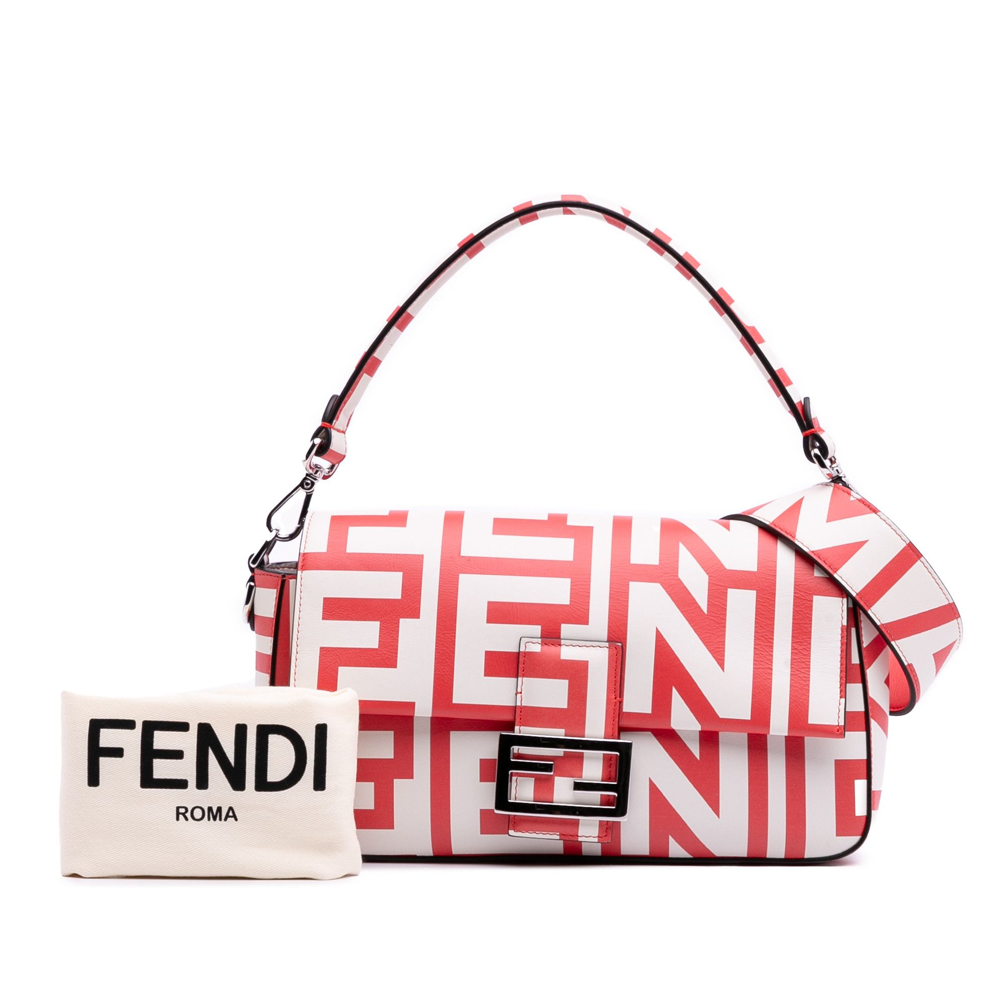Fendi Fendi Marc Jacobs Nappa Vitello King Logo Print Phone Baguette Satchel Size ONE SIZE - 11 Thumbnail