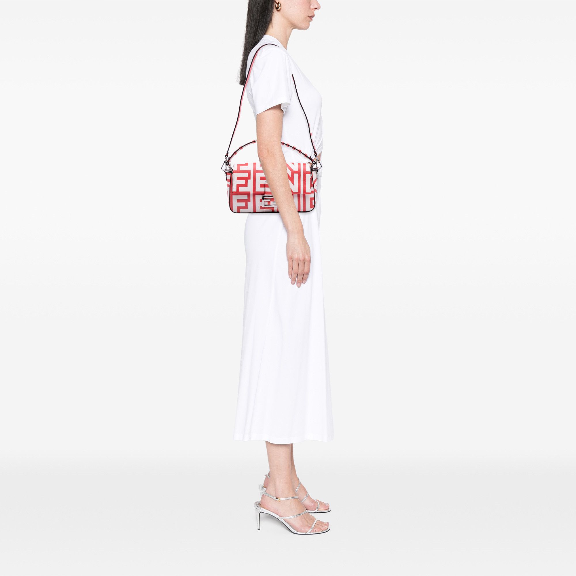 Fendi Fendi Marc Jacobs Nappa Vitello King Logo Print Phone Baguette Satchel Size ONE SIZE - 10 Thumbnail