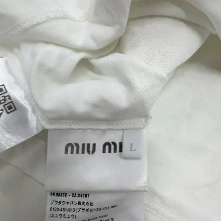 Miu Miu Miu Miu SS21 Embroidered Cotton Long Sleeve Tee 0079 Size L / US 10 / IT 46 - 4 Thumbnail