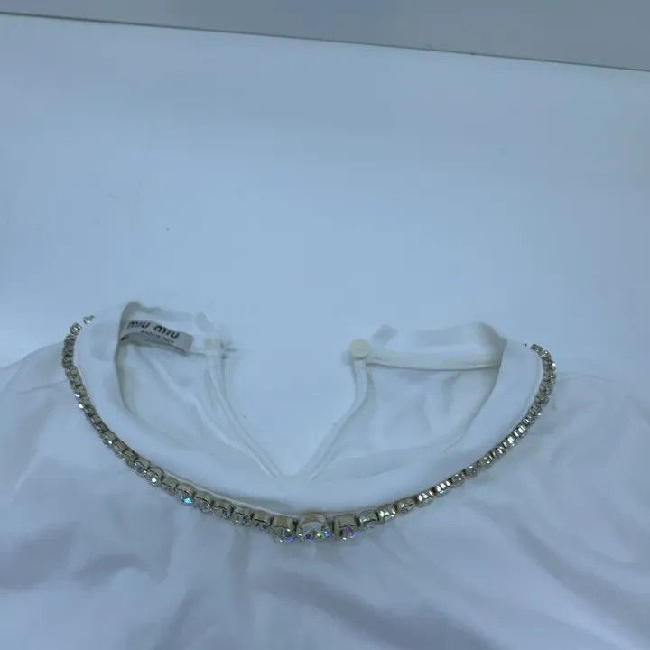Miu Miu Miu Miu SS21 Embroidered Cotton Long Sleeve Tee 0079 Size L / US 10 / IT 46 - 7 Thumbnail