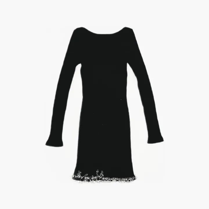 Miu Miu Miu Miu Black Long Sleeve Knit Dress 0079 Size M / US 6-8 / IT 42-44 - 3 Thumbnail